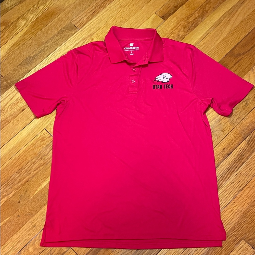 NCAA UTAH TECH Men’s Red Polo Golf Shirt University Collegiate Sports Fans